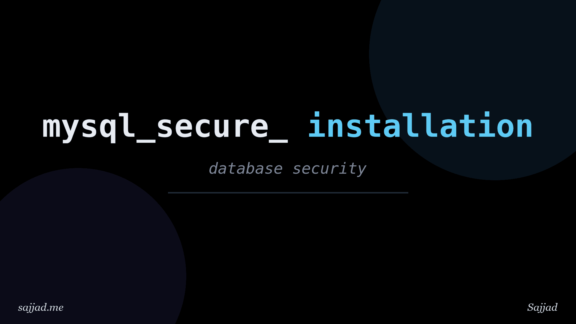 How to secure a MySQL database server?