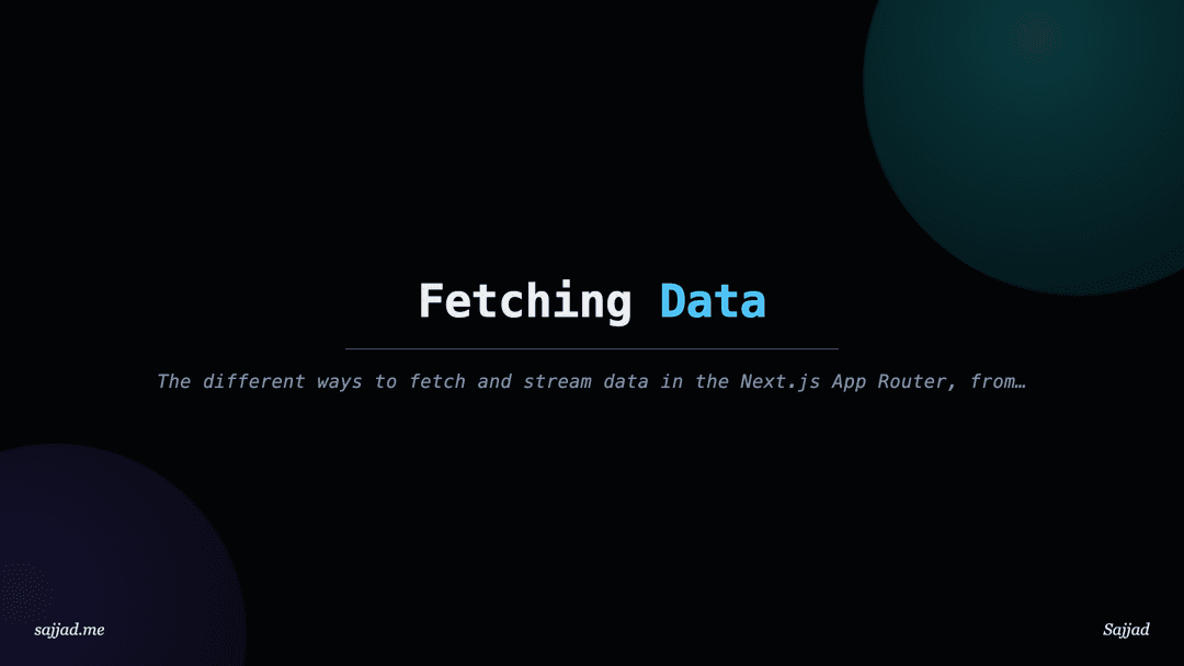 Next.js Fetching Data