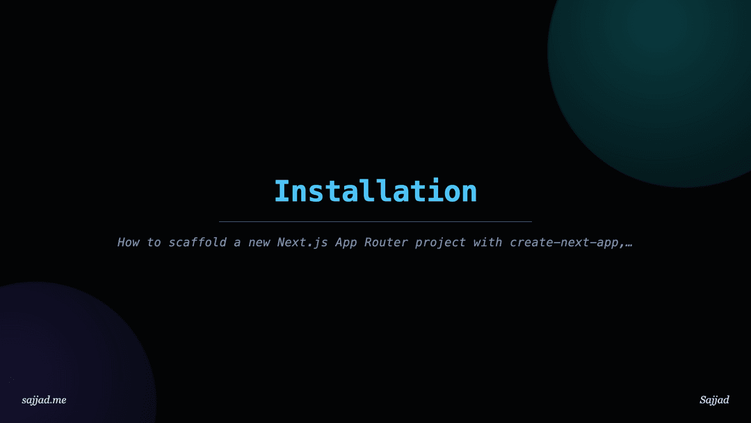 Next.js Installation
