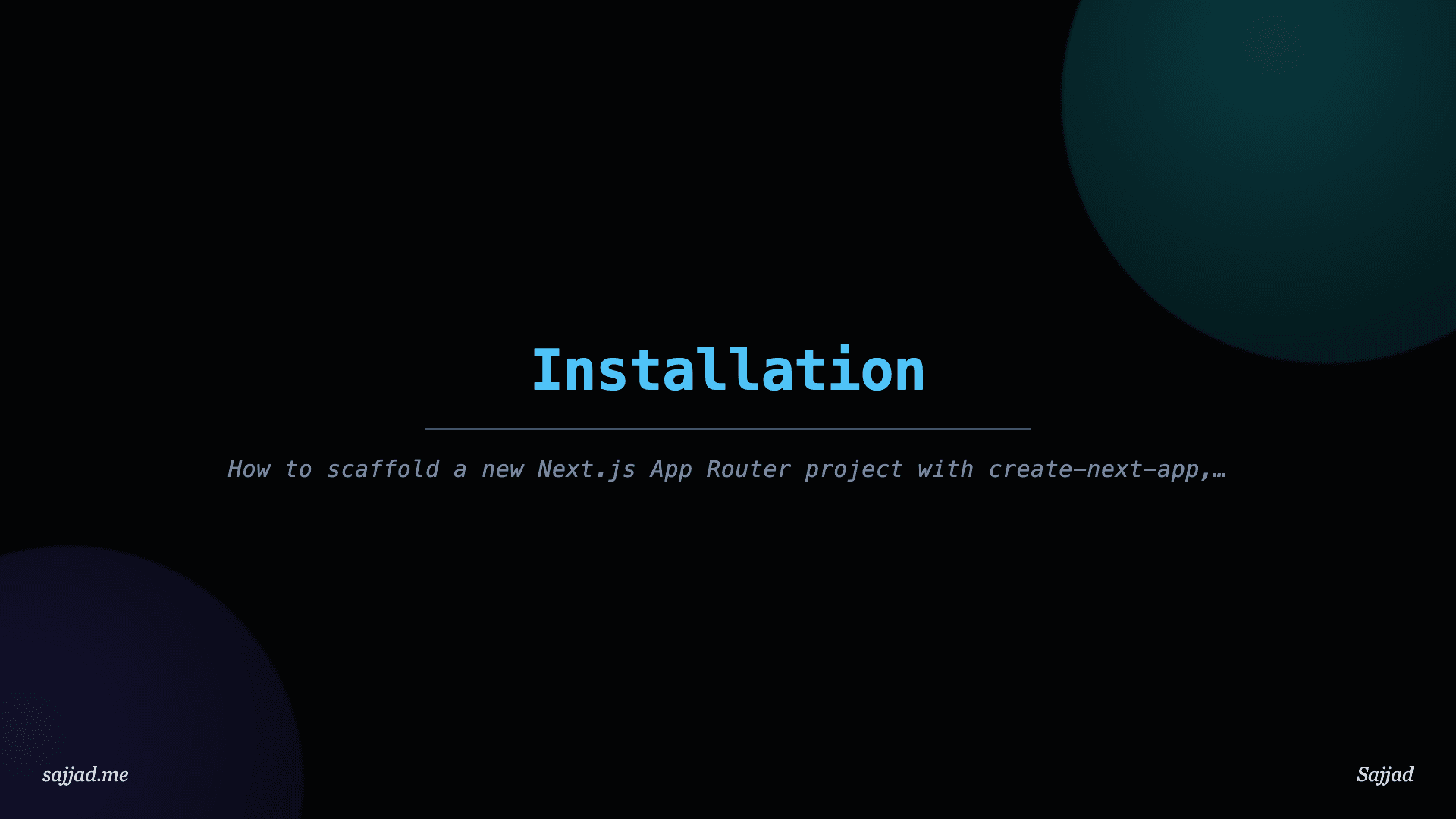 Next.js Installation