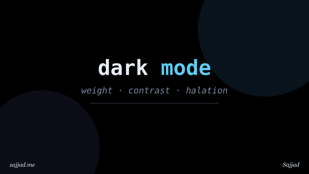 How does dark mode affect typography?