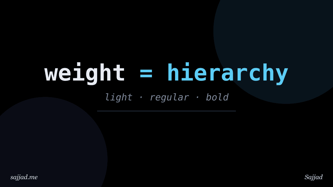 How to use font weight to create hierarchy?
