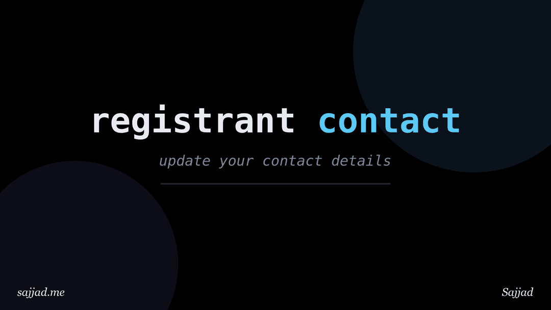 How to change the registrant contact details for your domain?