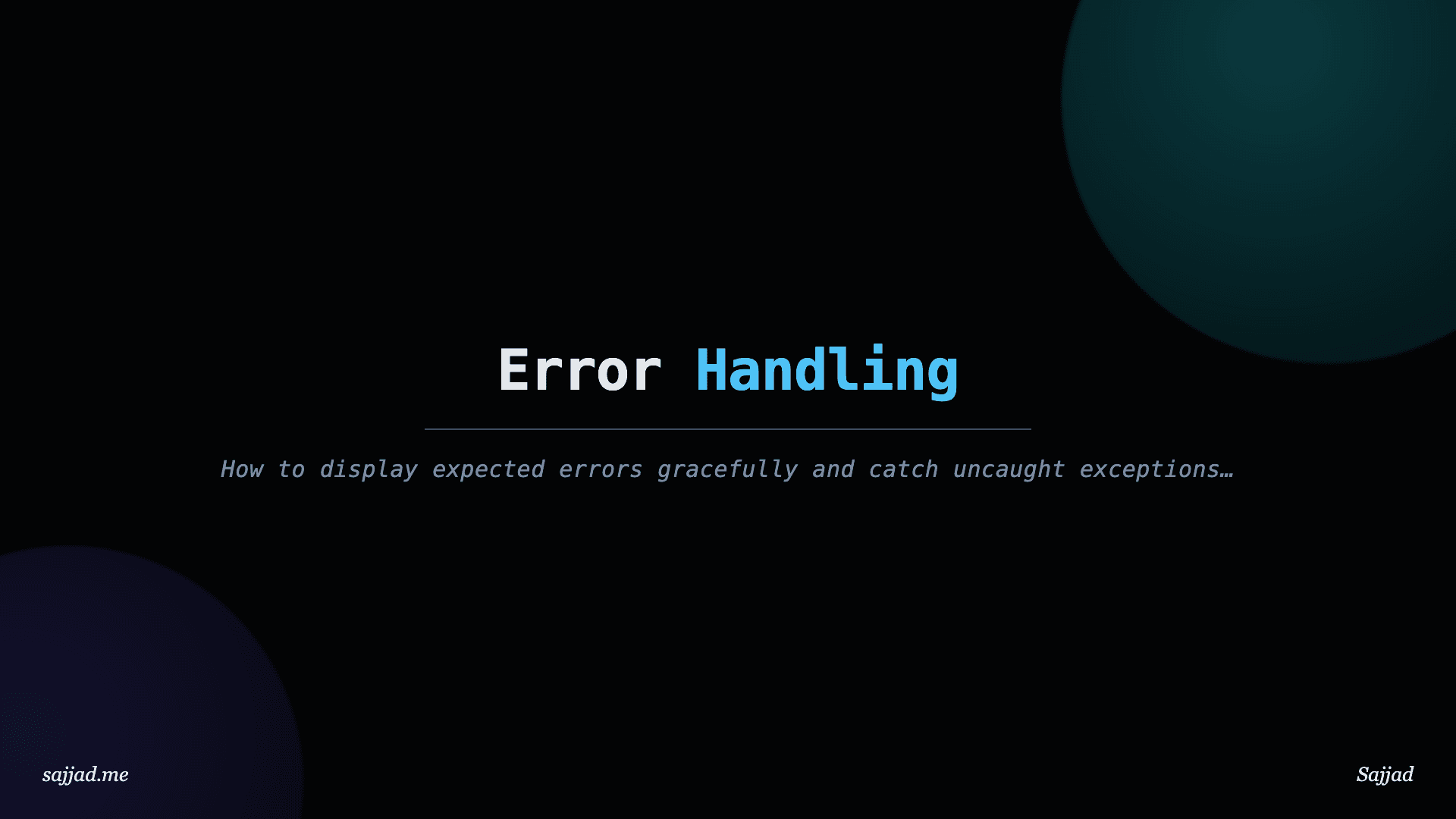 Next.js Error Handling