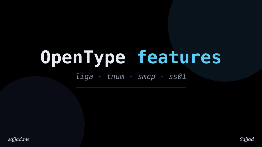 What are OpenType features and how do you enable them in CSS?