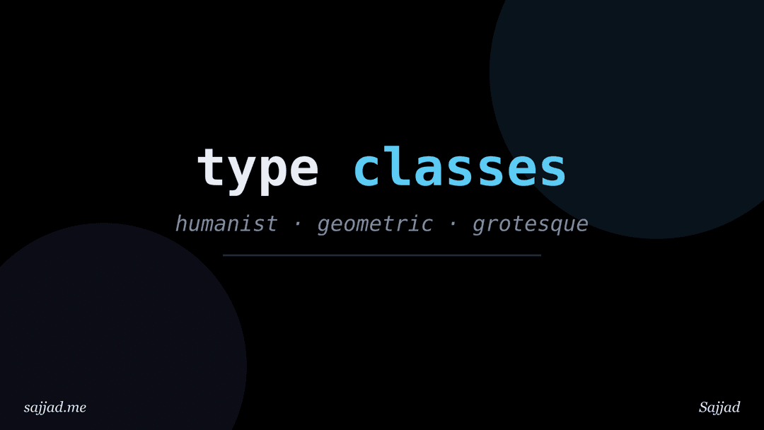 What are the main typeface classifications?