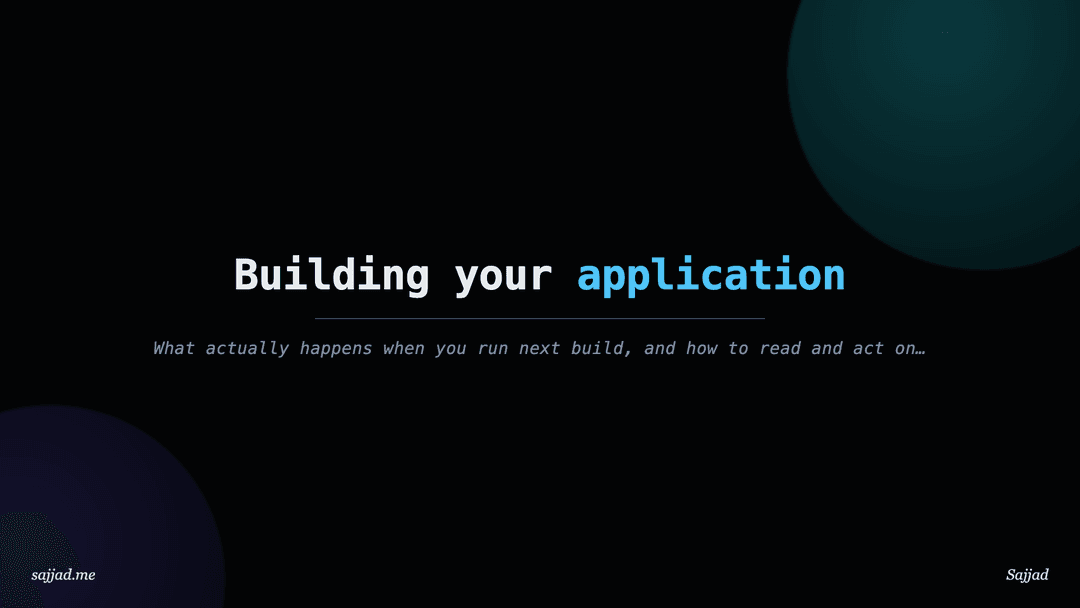 Next.js Building your application