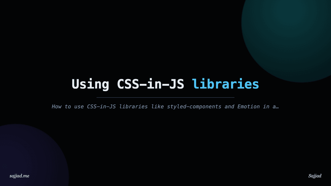 Next.js Using CSS-in-JS libraries