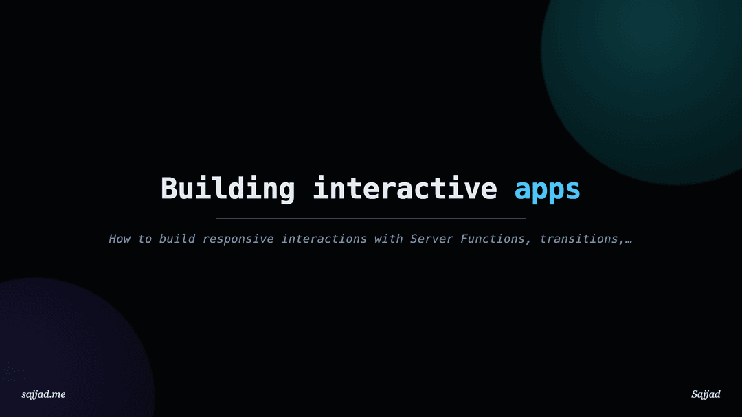 next.js Building interactive apps
