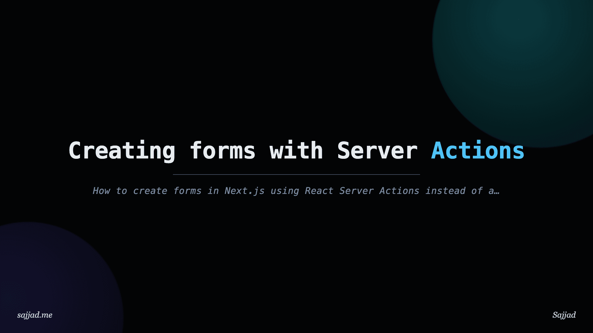Next.js Creating forms with Server Actions