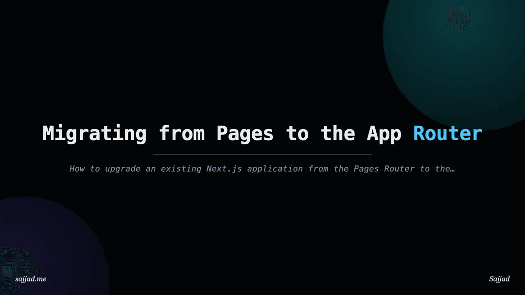 Next.js Migrating from Pages to the App Router