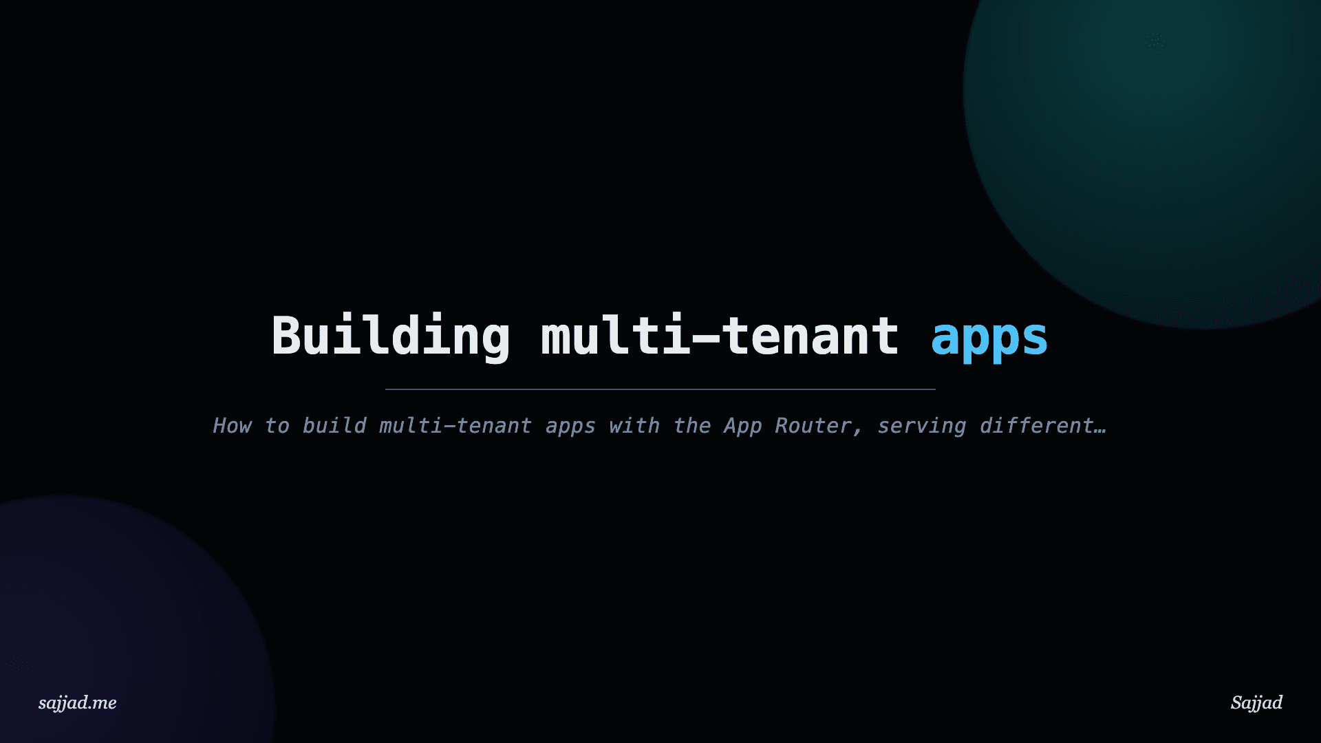 Next.js Building multi-tenant apps