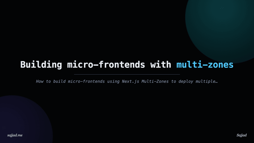 Next.js Building micro-frontends with multi-zones