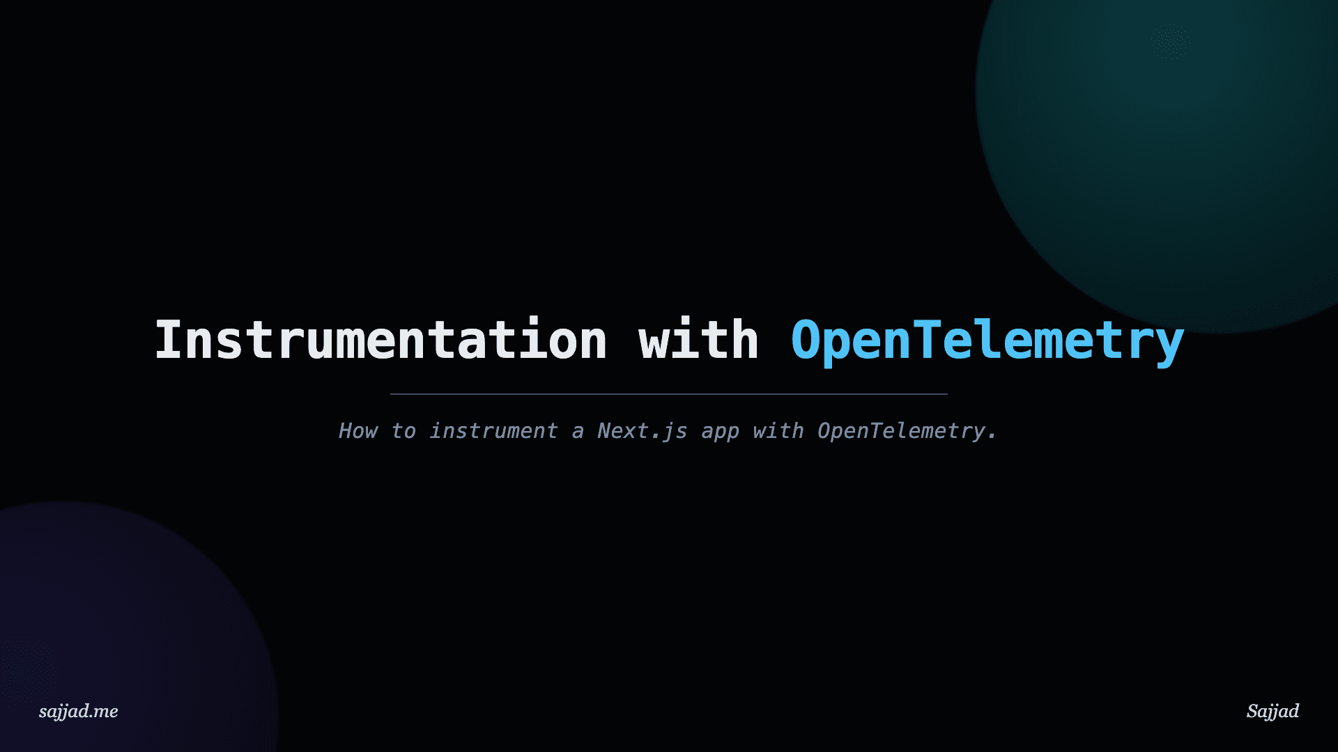 Next.js Instrumentation with OpenTelemetry