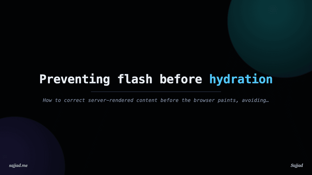 Next.js Preventing flash before hydration