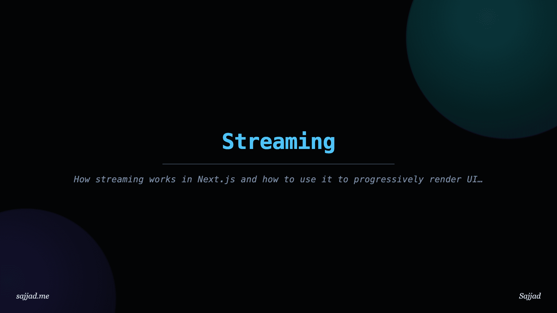 Next.js Streaming