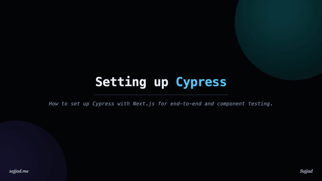 Next.js Setting up Cypress