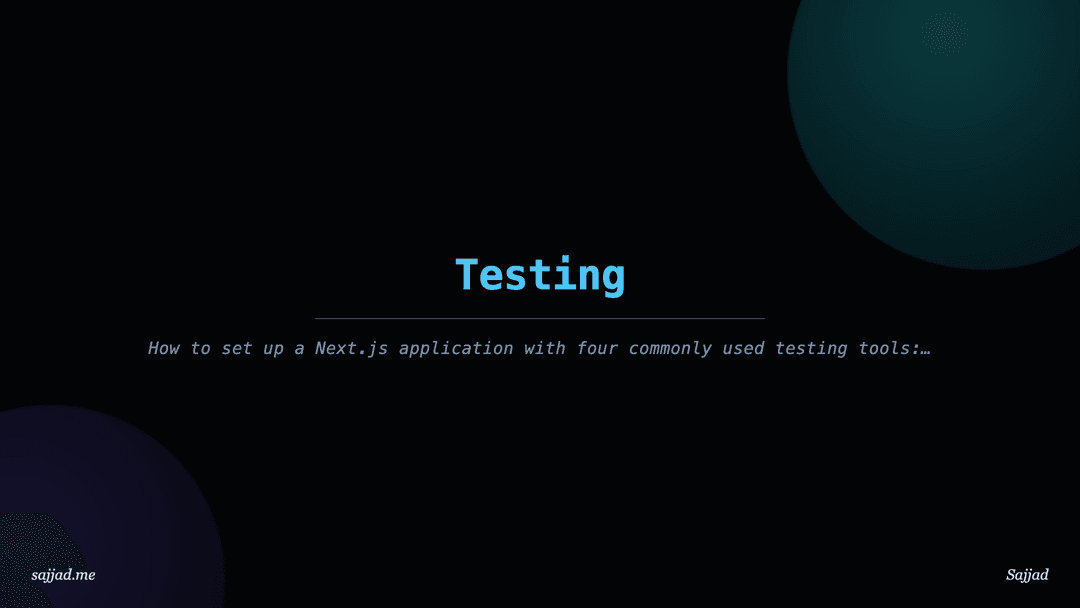 Next.js Testing