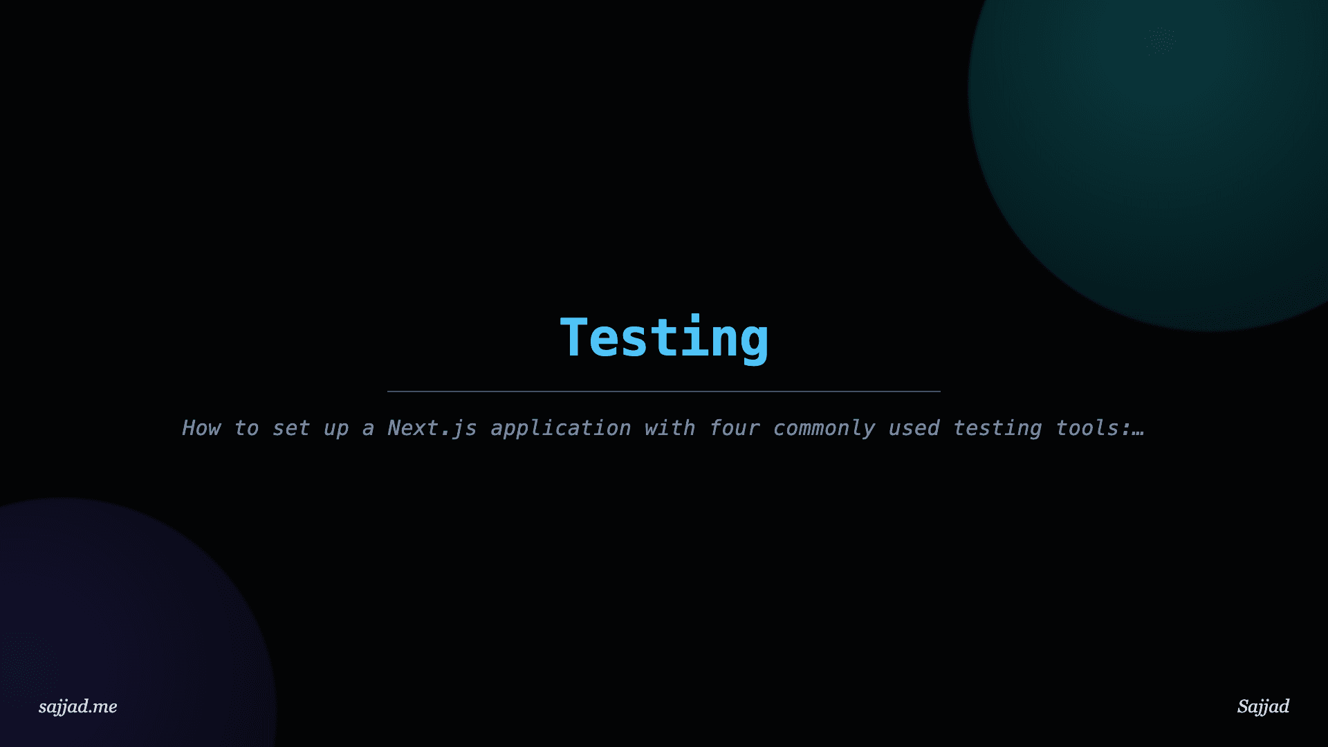 Next.js Testing