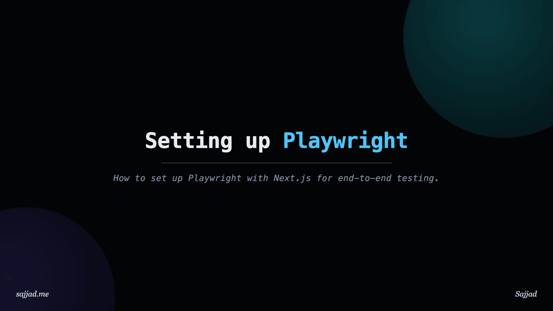 Next.js Setting up Playwright
