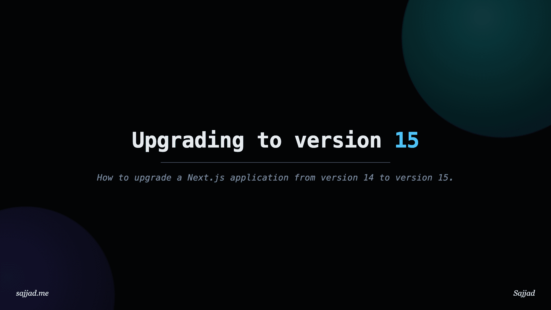 Next.js Upgrading to version 15