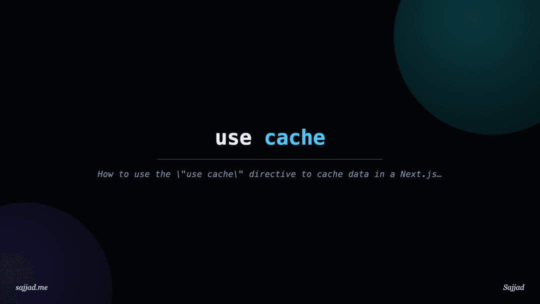Next.js use cache