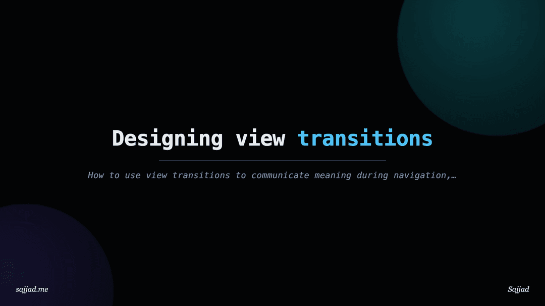 Next.js Designing view transitions