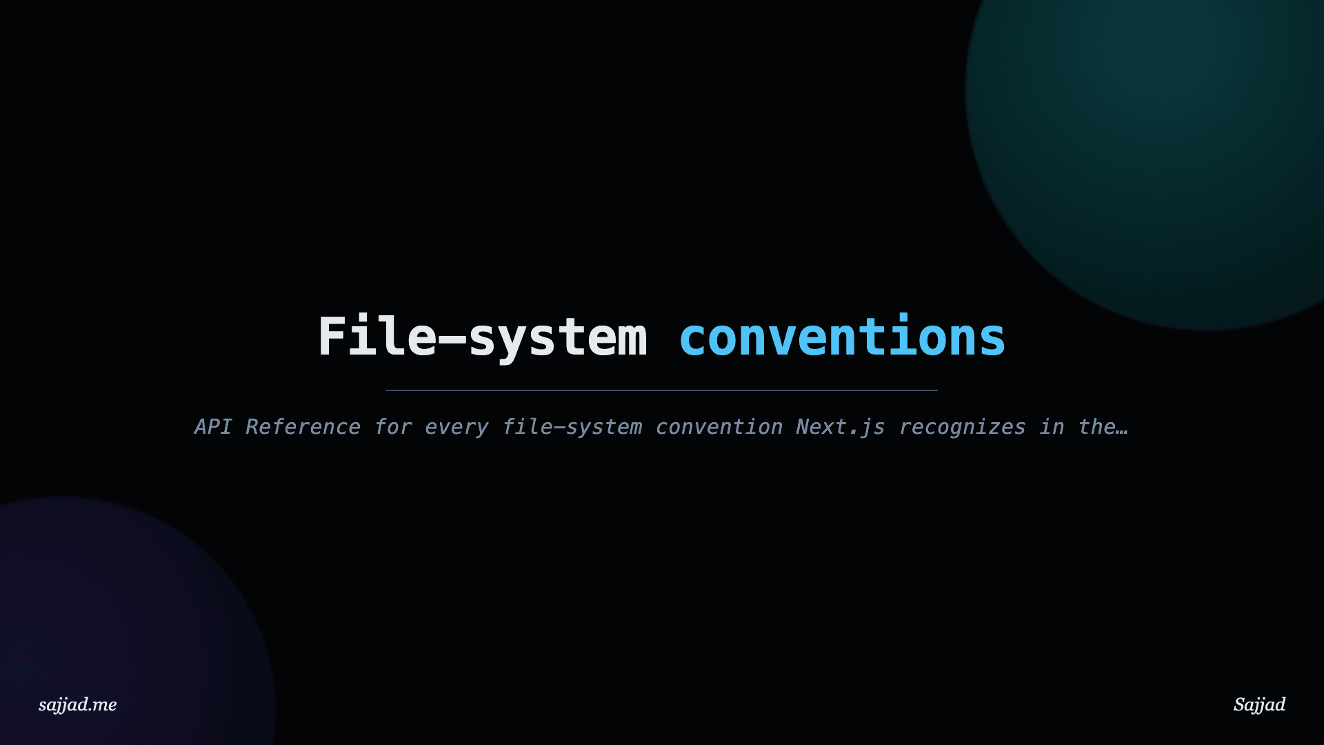 Next.js File-system conventions
