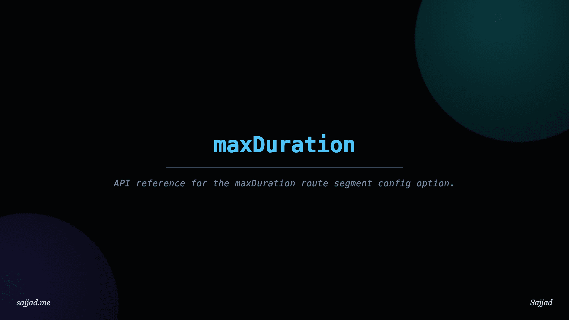 Next.js maxDuration