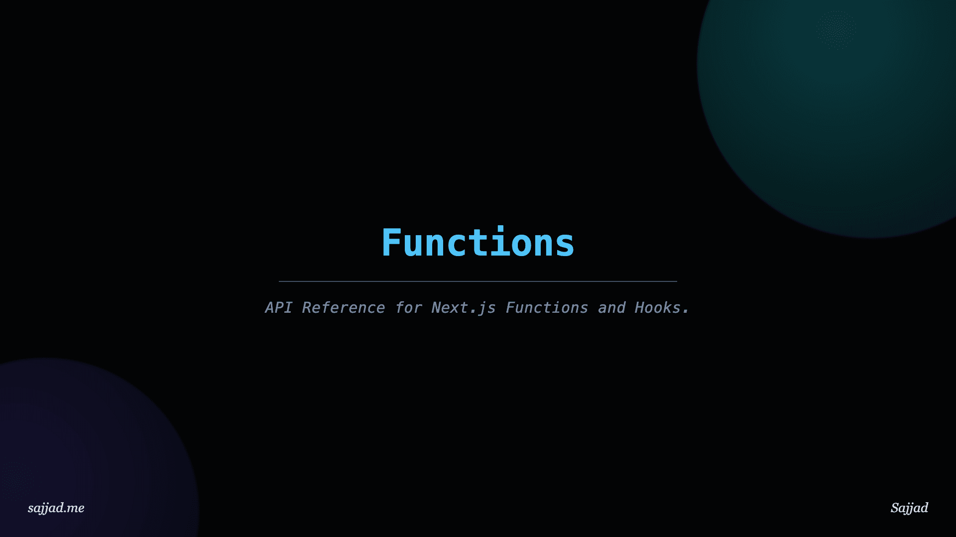 API Reference for Next.js Functions and Hooks