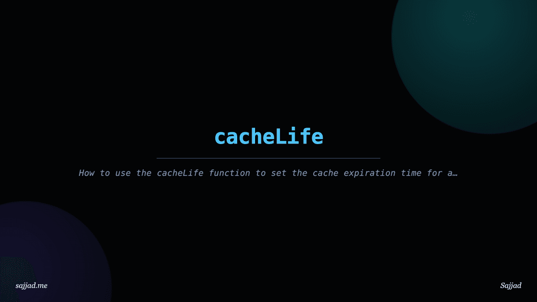Next.js cacheLife Function