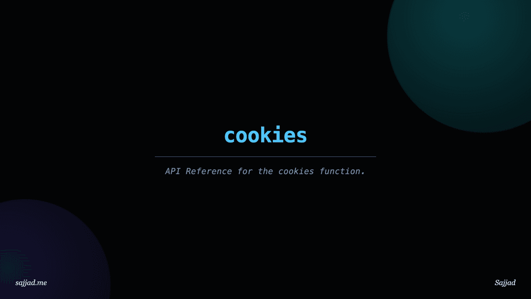 Next.js cookies function