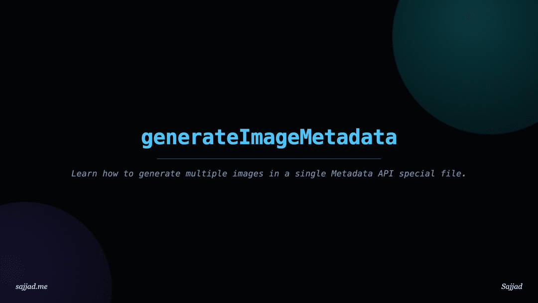Next.js generateImageMetadata