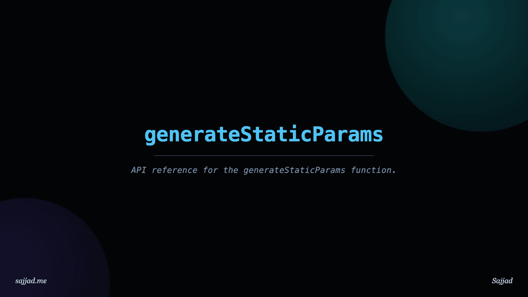 Next.js generateStaticParams