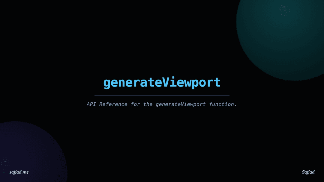 Next.js generateViewport
