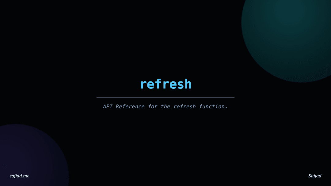 Next.js refresh