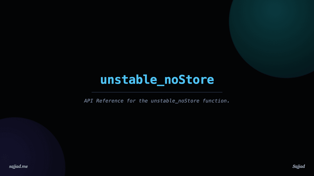 Next.js unstable_noStore