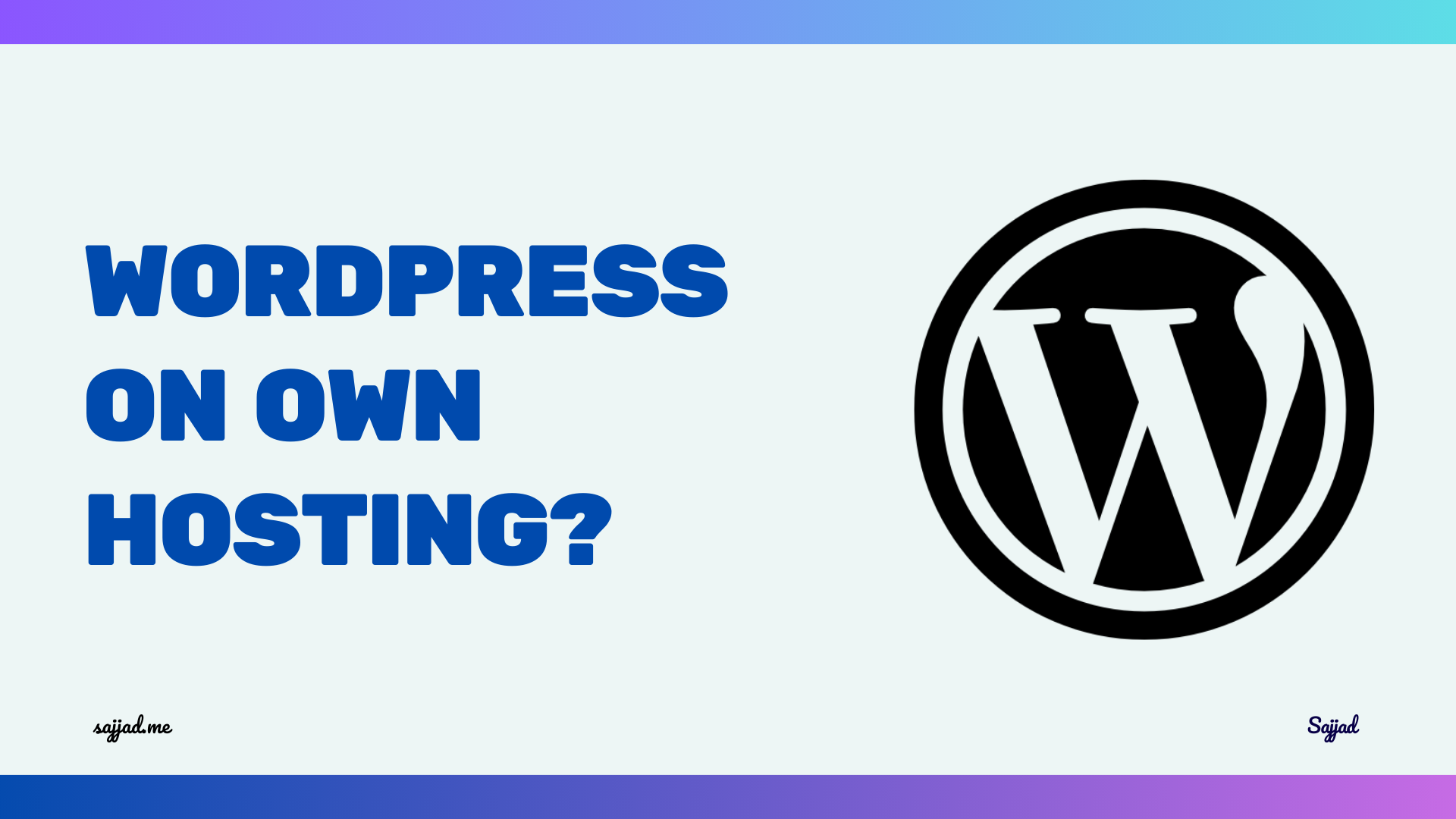 How to install WordPress on my own hosting?