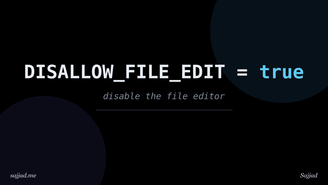 How to disable file editing in the WordPress dashboard?