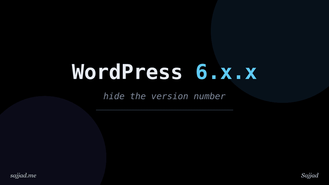 How to hide the WordPress version number?