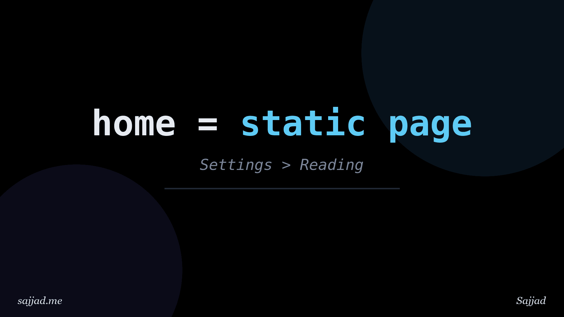 How to set a static homepage in WordPress?