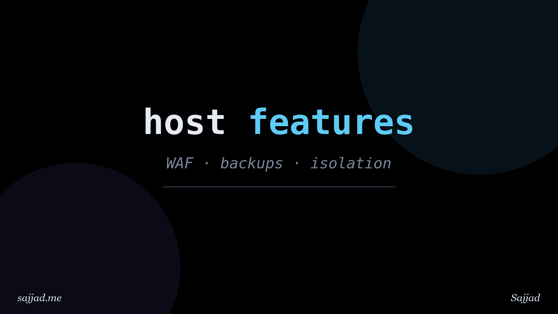 What security features should a web host provide?