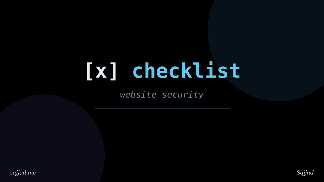 How to create a website security checklist?