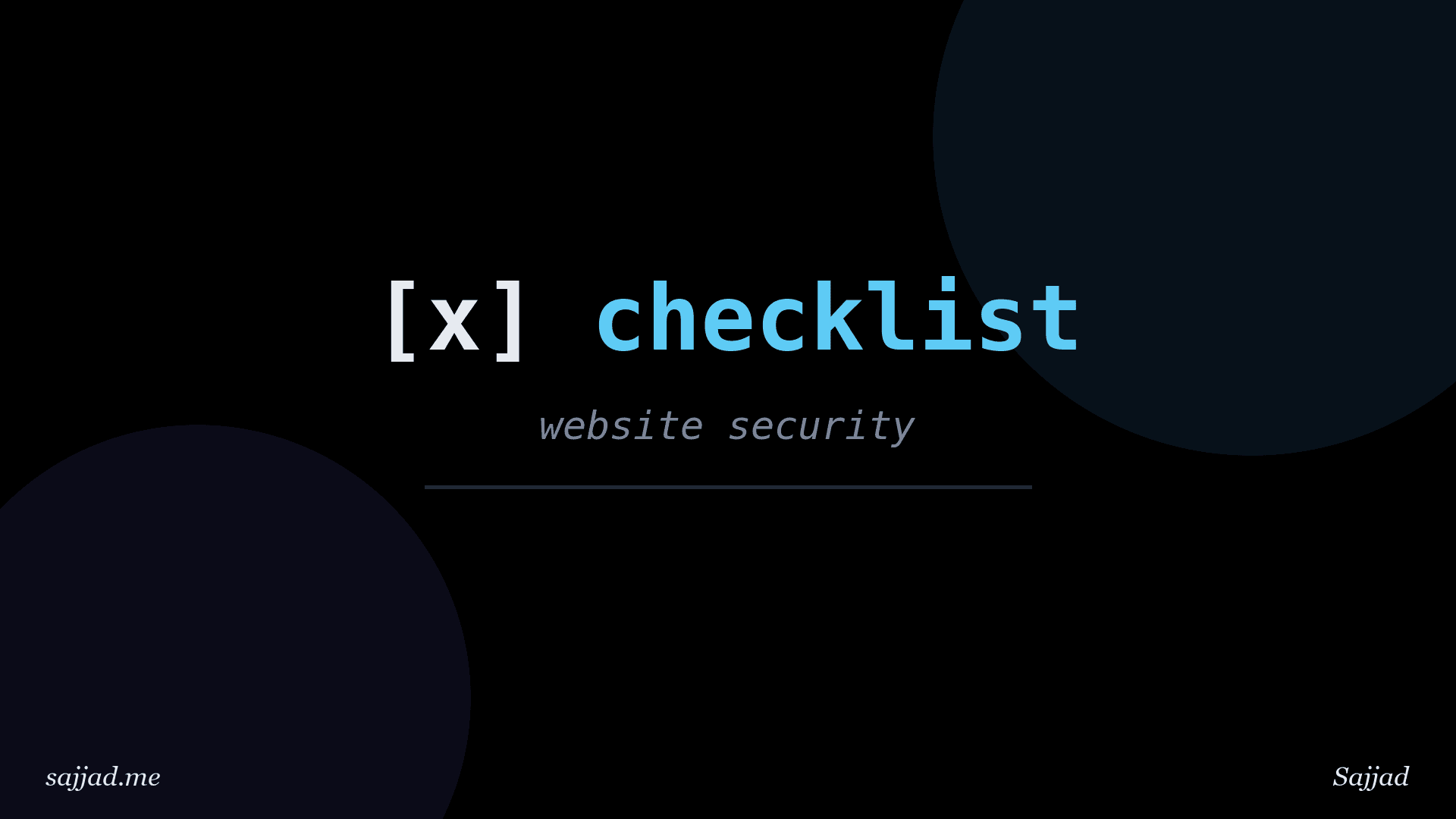 How to create a website security checklist?
