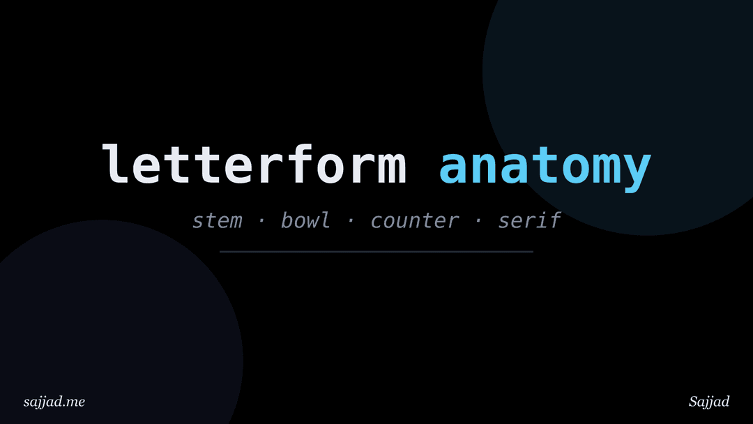What are the parts of a letterform?