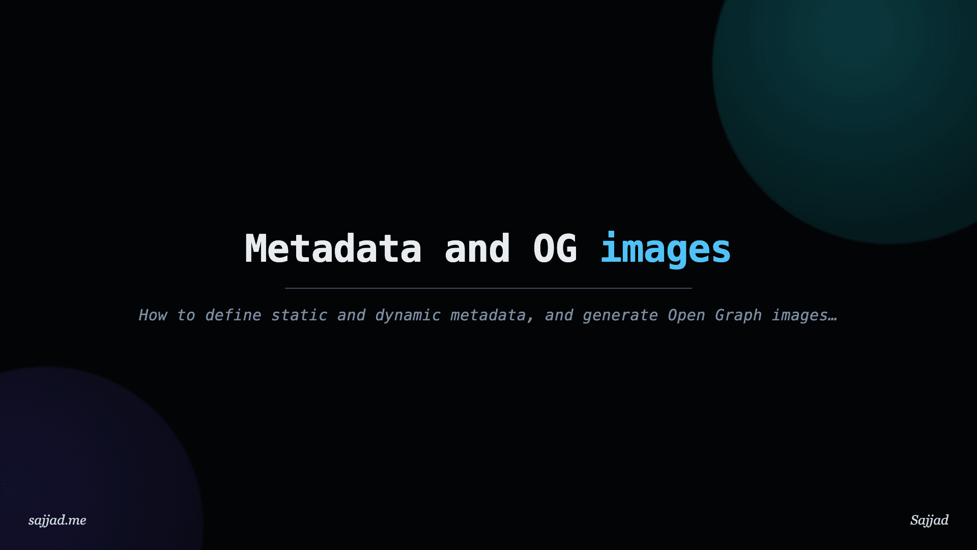 Next.js Metadata and OG images