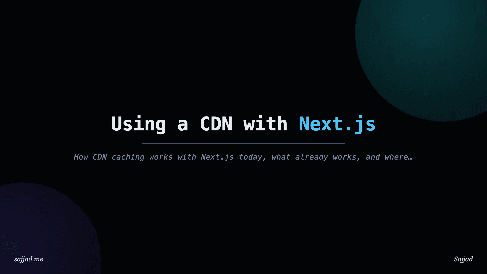 Next.js Using a CDN with Next.js