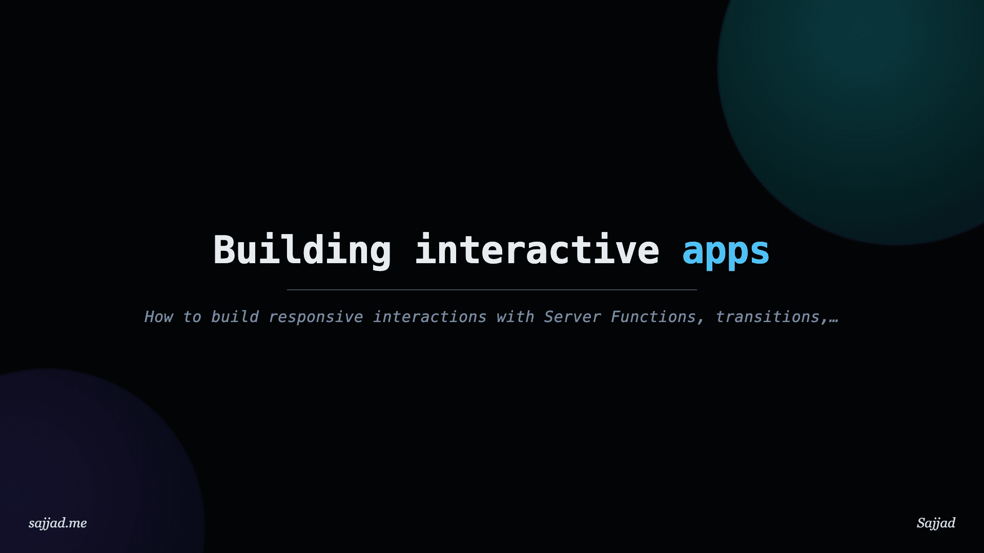 next.js Building interactive apps