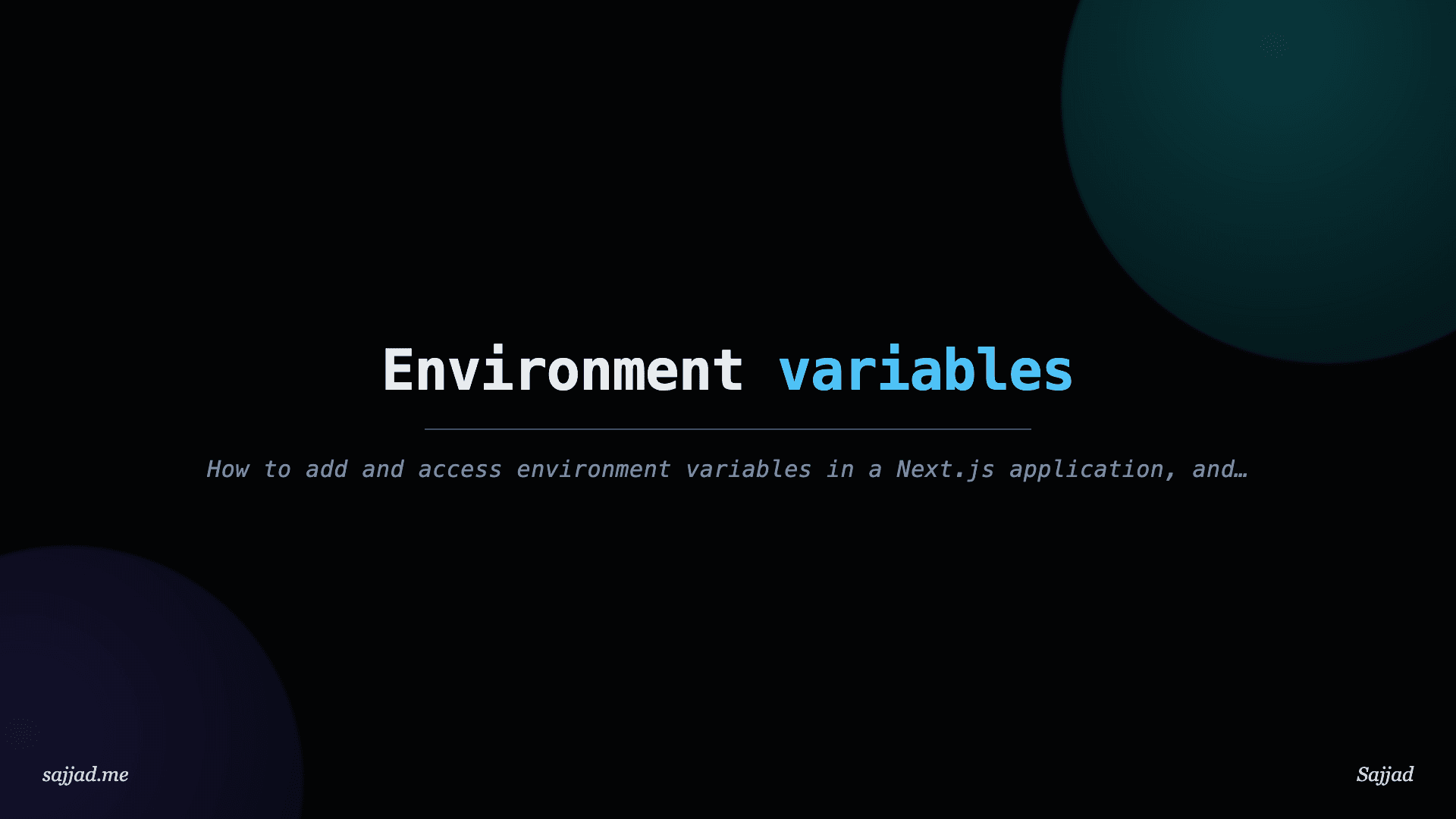 Nextjs Environment variables