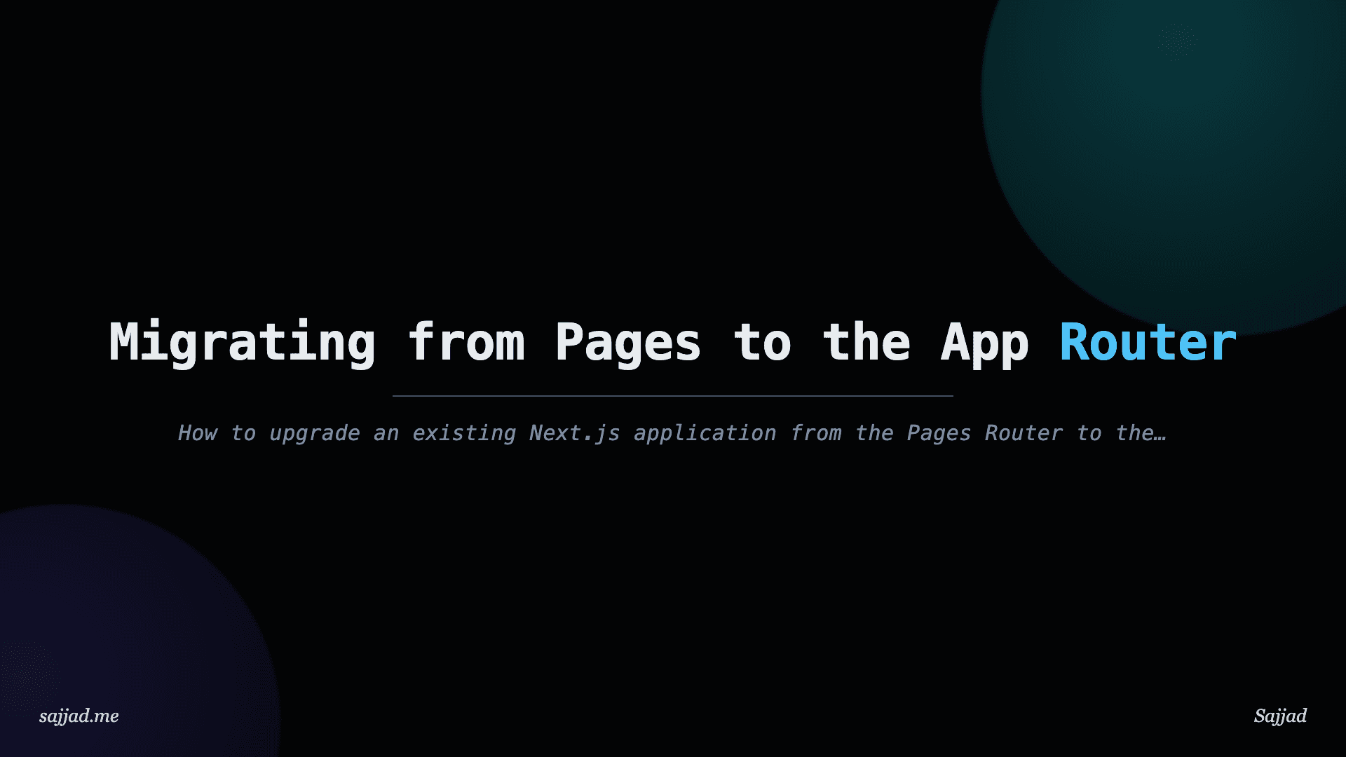 Next.js Migrating from Pages to the App Router